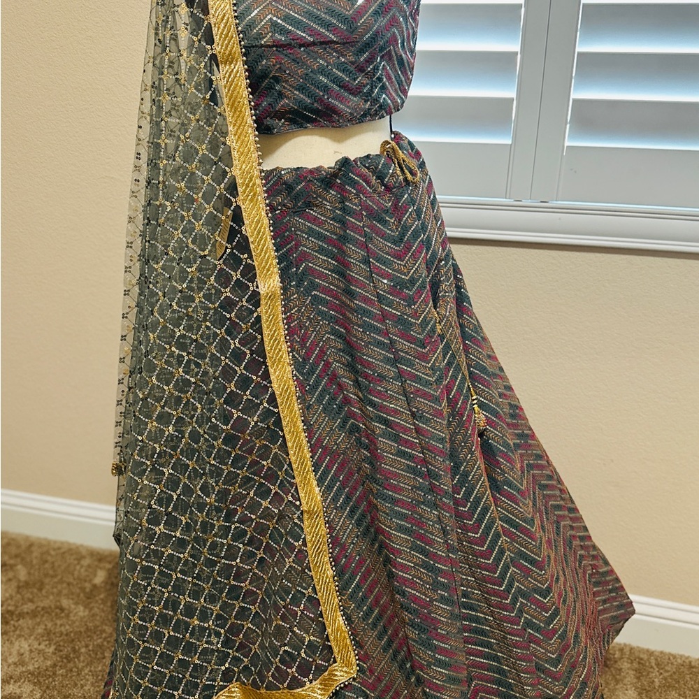 Grey Lehenga Set